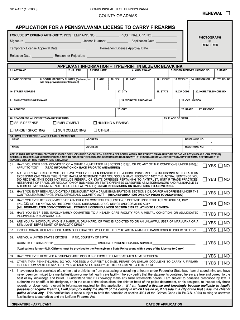 2008 Form PA SP 4 127 Fill Online Printable Fillable Blank PDFfiller