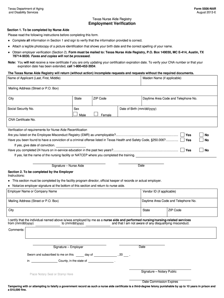 2013 Form TX 5506 NAR Fill Online Printable Fillable Blank PdfFiller