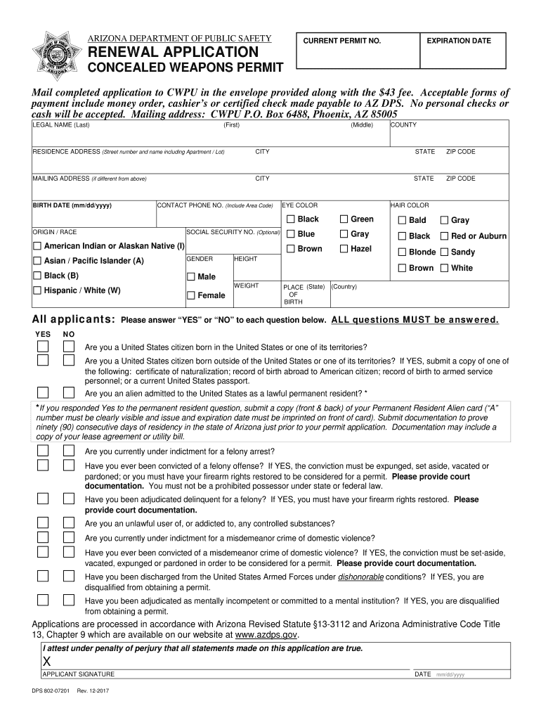 Arizona Permit Renewal Fill Out And Sign Printable PDF Template SignNow