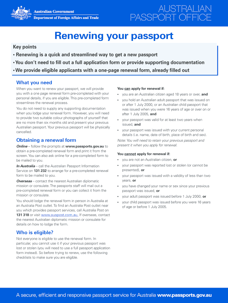 Australian Passport Renew Form 2020 2021 Fill And Sign Printable