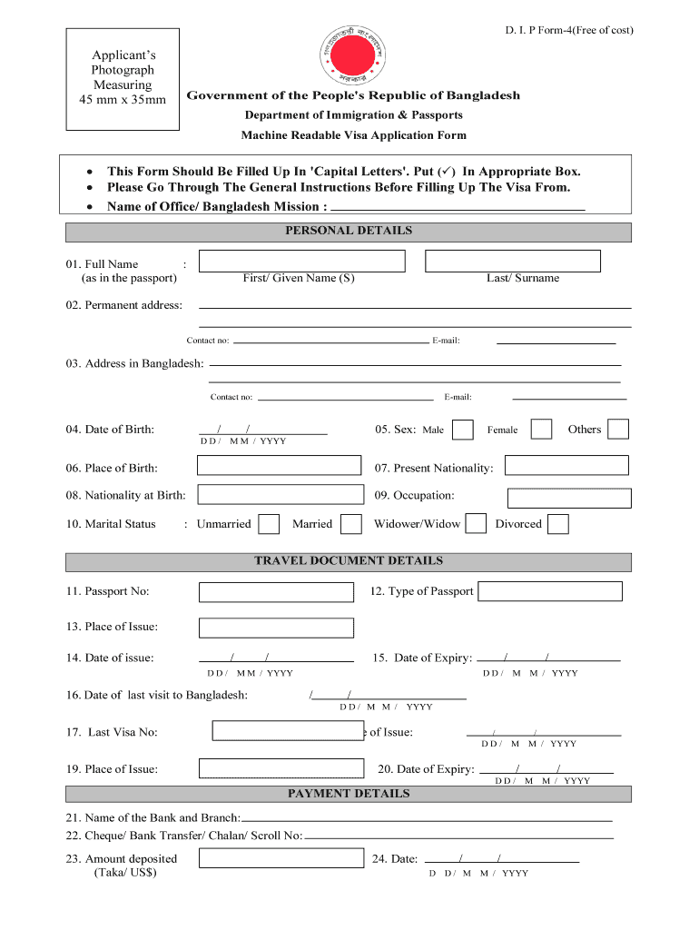 Bangladeshi Filap Pasport Fill Online Printable Fillable Blank 