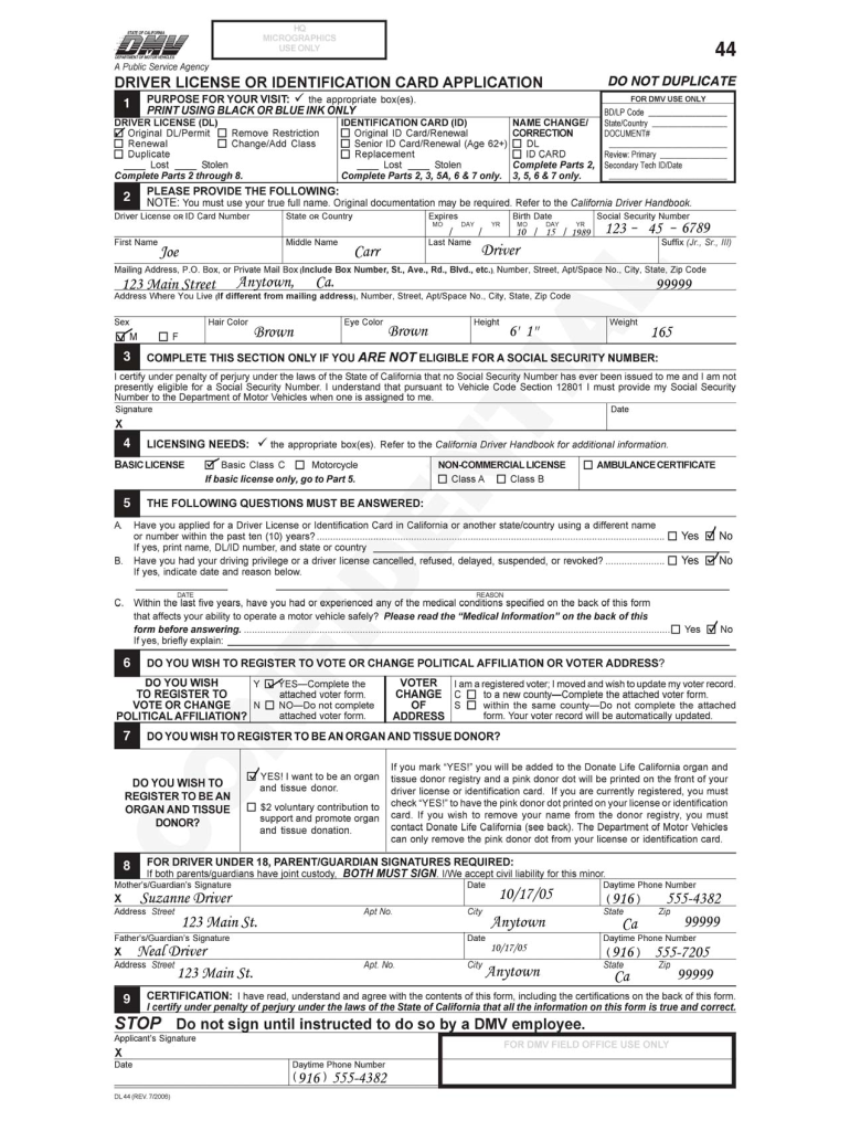 Dl 44 Fill Out And Sign Printable PDF Template SignNow