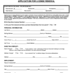 Fillable Application For License Renewal Form Printable Pdf Download
