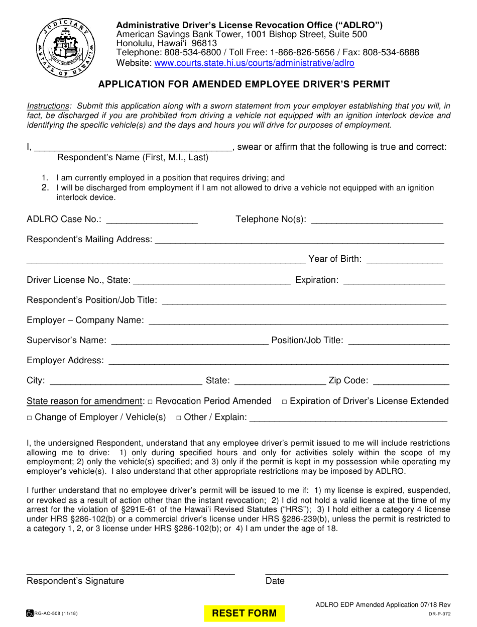 Form DR P072 Download Fillable PDF Or Fill Online Application For