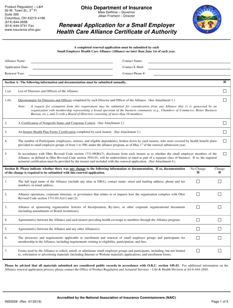 Form INS5028 Download Fillable PDF Or Fill Online Renewal Application 