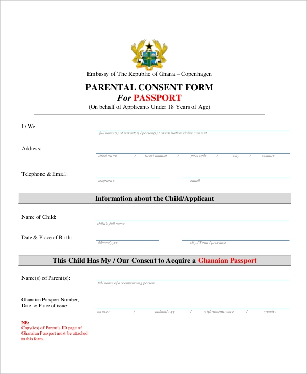 FREE 10 Sample Parental Release Forms In MS Word PDF