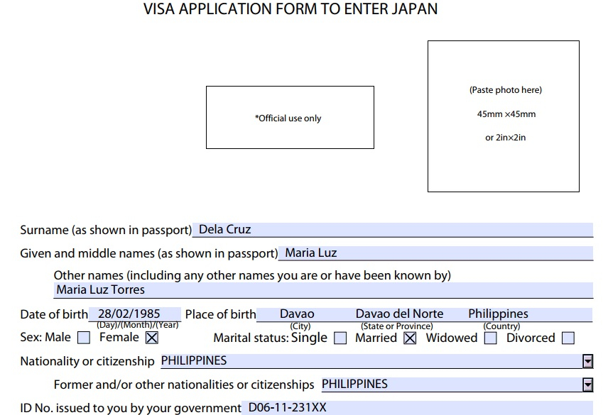 Japan Tourist Visa Application In Philippines For Housewife