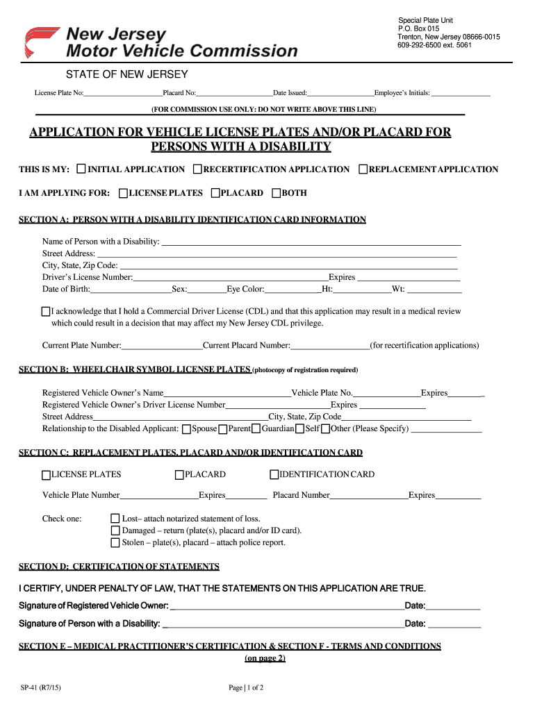 NJ SP 41 2013 Fill And Sign Printable Template Online US Legal Forms