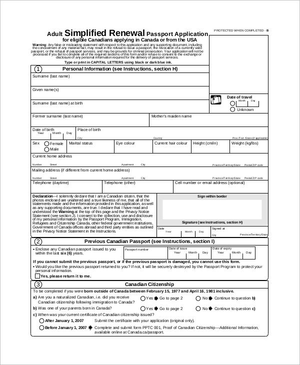 Passport Renewal Form California PrintableForm Printable Form 2021