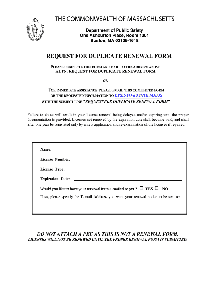 Renew Mass Hoisting License Fill Online Printable Fillable Blank