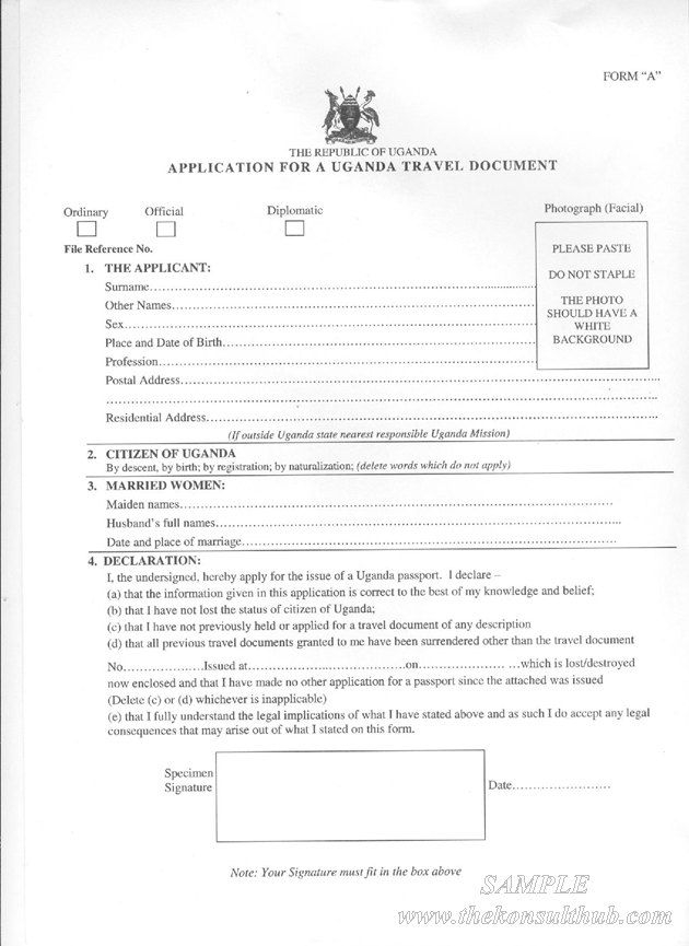 Uganda Passport Application Forms Form A B Thekonsulthub