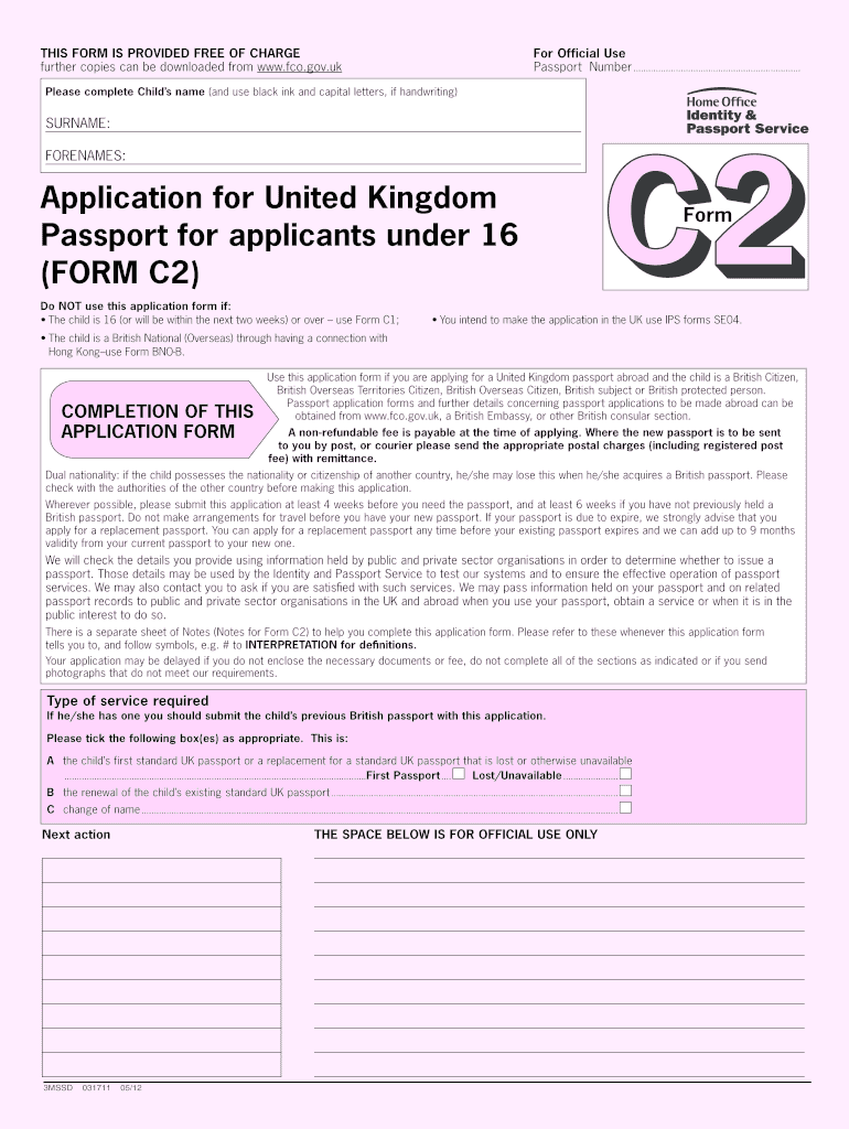 Uk Passport Application Form Pdf Fill Out And Sign Printable PDF