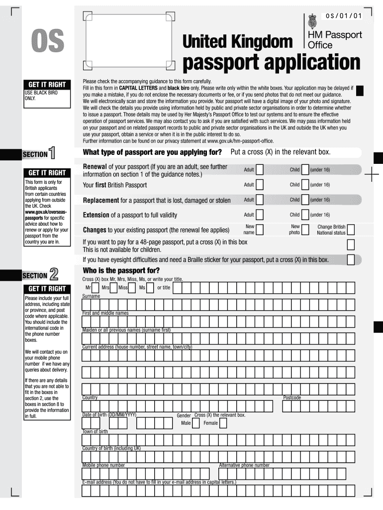 Uk Passport Renewal Fill Online Printable Fillable Blank PdfFiller