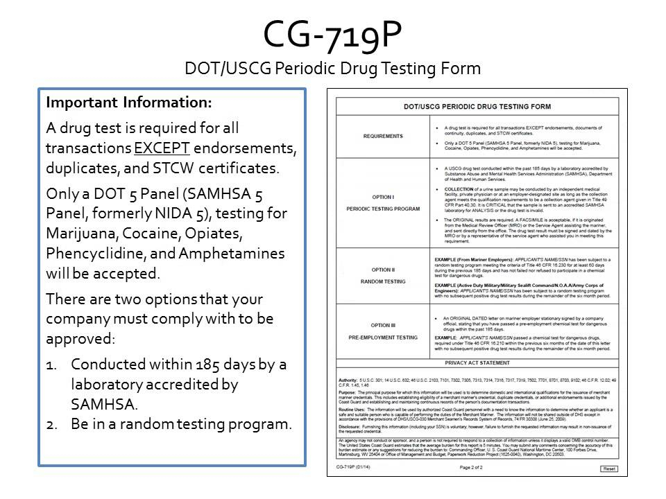 USCG Drug Testing Form YouTube