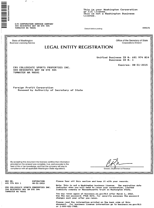 Washington State Business License Renewal FinanceViewer